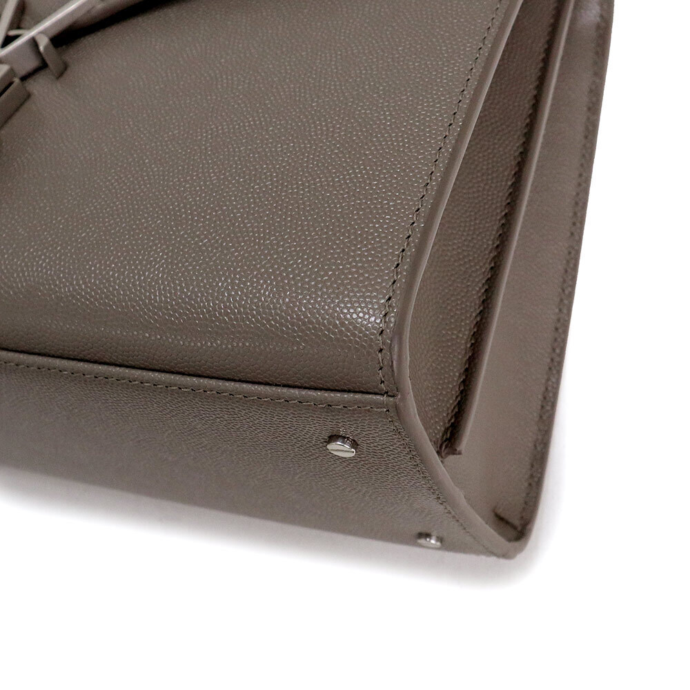 SAINT LAURENT PARIS Cassandra Top Handle Crossbody Crocodile Greige - Picture 10 of 10